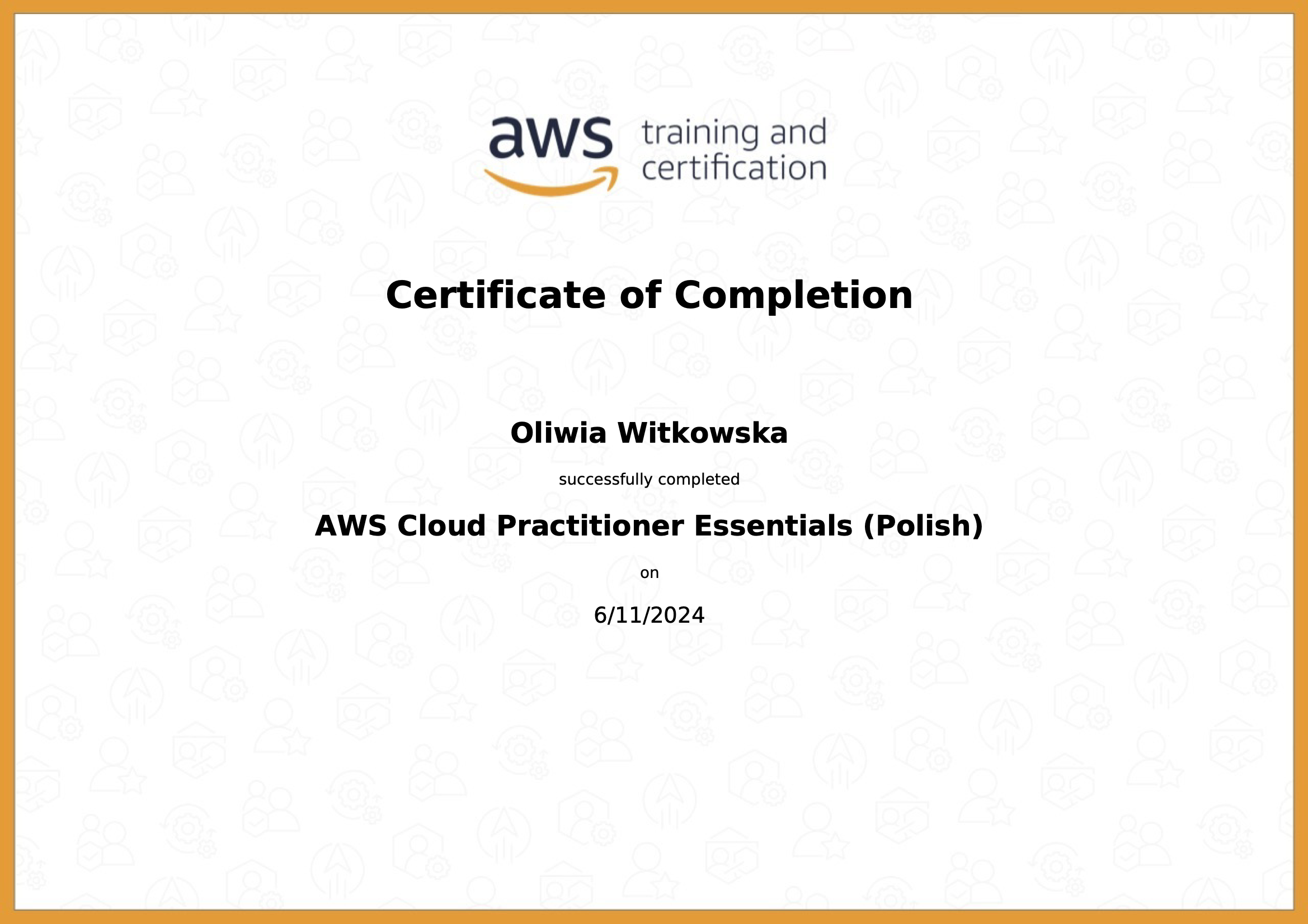 AWS Cloud Practitioner Essentials Certificate
