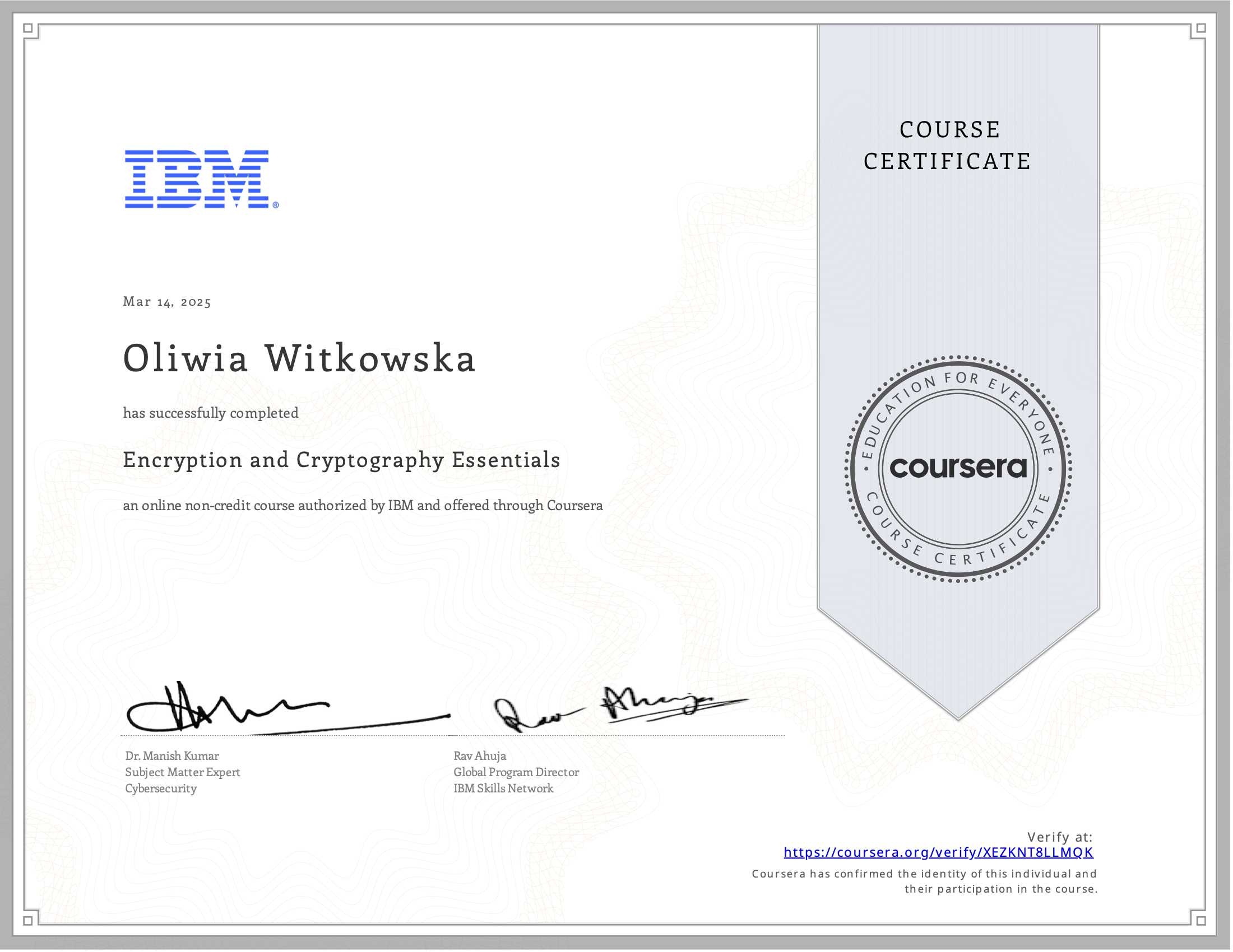 Encryption and Cryptography Essentials Certificate